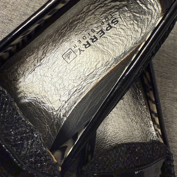 Sperry Black Glitter Loafers - Picture 2 of 3